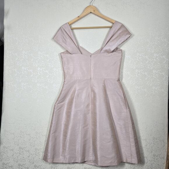 Alfred Sung Dress sz 14 Pearl Pink D574 Cocktail Bridesmaid Shimmer Sample Dress - Picture 7 of 16